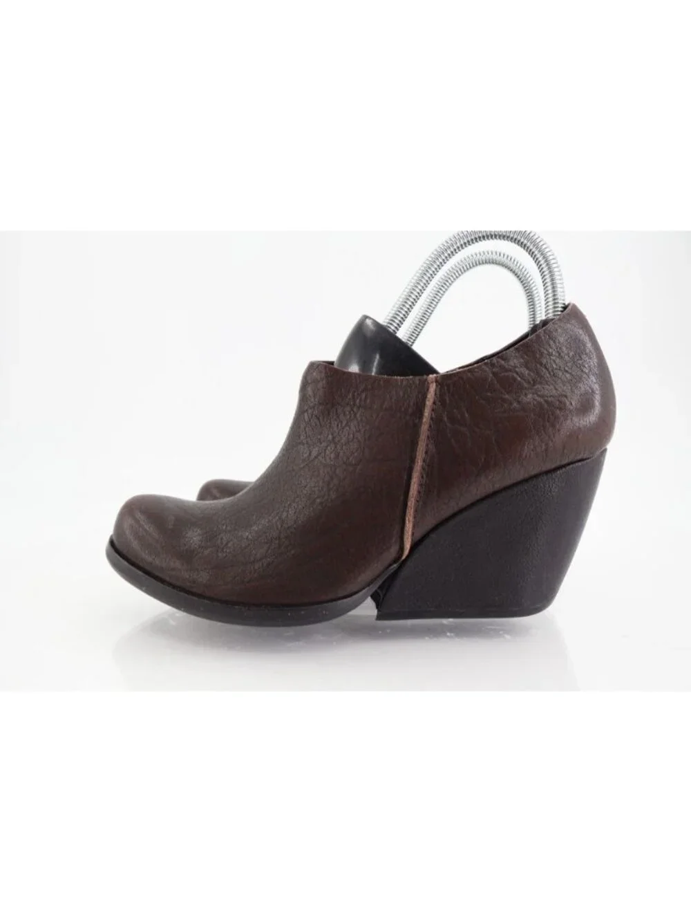 Kork Ease Natalya Women's 8 M Brown Leather Zip Wedge Ankle Bootie Shoes
